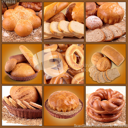 Image of collage of assortment of baked bread