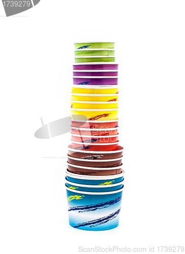 Image of Ice cream paper cup piled