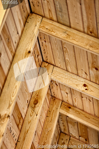 Image of Construction a wooden roof - inside view