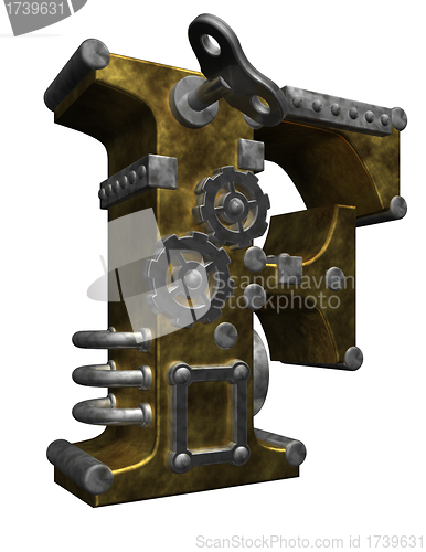 Image of steampunk letter f