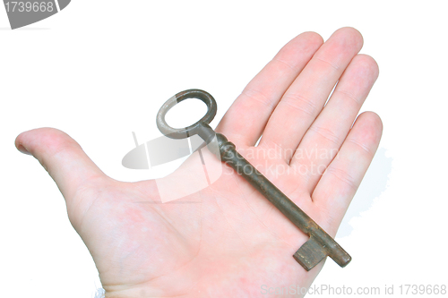 Image of Old key in hand