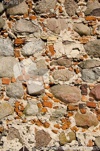 Image of Background of retro stone masonry wall closeup 