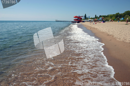 Image of Sandy coast of lake.