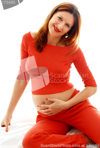 Image of pregnant in red