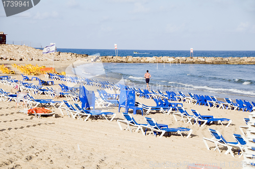 Image of beach Mediterranean Sea Jaffa Tel-aviv Israel