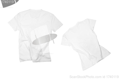Image of two white t-shirts 