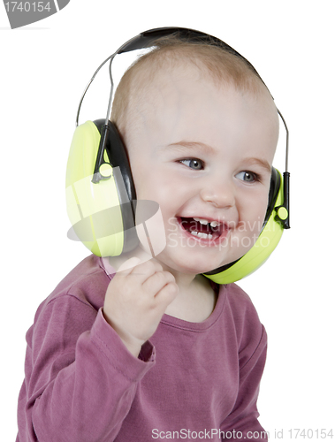 Image of young child with ear protection