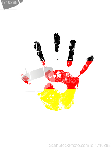 Image of handprint in Germany color