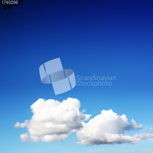 Image of pretty clouds on blue sky