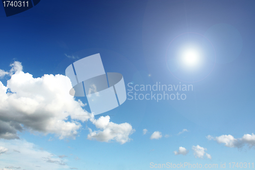 Image of sun and white cloud