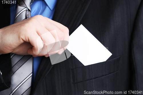 Image of Gentleman showing businesscard