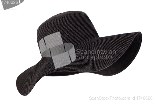 Image of black woman's hat isolated on white background 