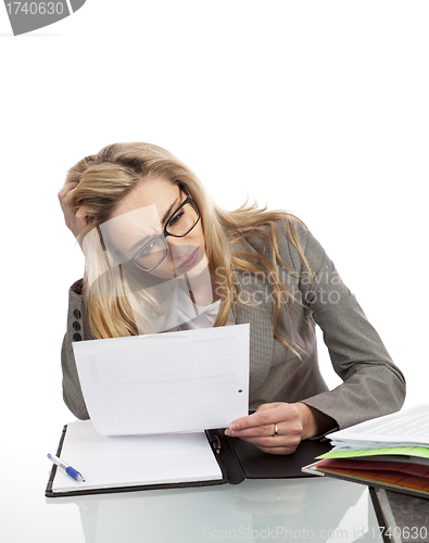 Image of young successful business woman in the office