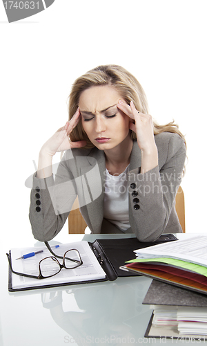 Image of young successful business woman in the office