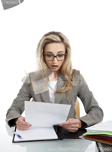 Image of young successful business woman in the office