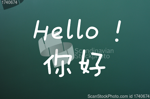 Image of Hello with Chinese characters