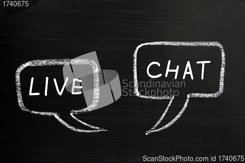 Image of Two speech bubbles of live chat