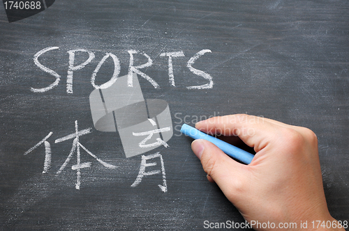 Image of Sports - word written on a smudged blackboard