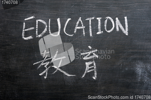 Image of Education - word written on a smudged blackboard