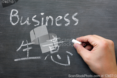 Image of Business- word written on a smudged blackboard