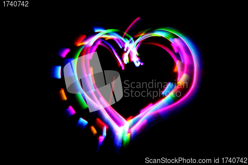 Image of heart from the color lights