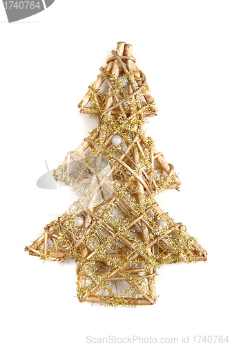 Image of golden christmas tree
