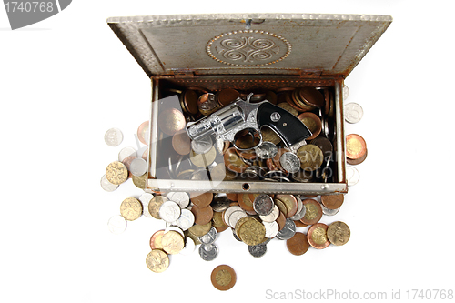 Image of steel box with czech money