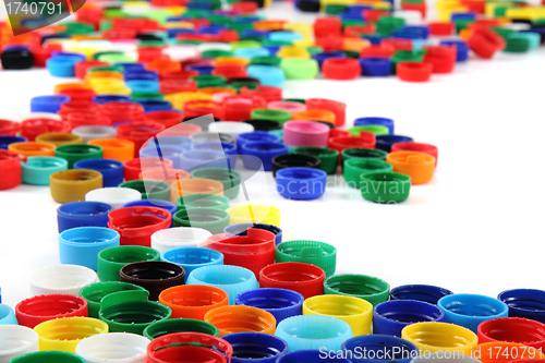 Image of plastic color caps background