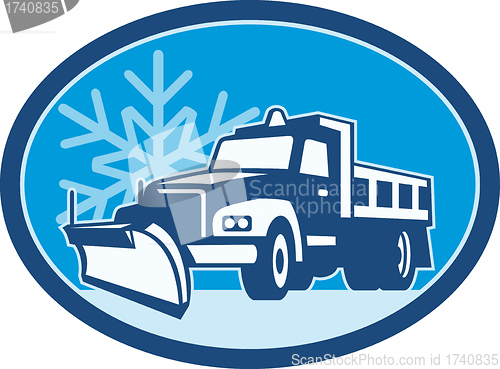 Image of Snow Plow Truck Retro 