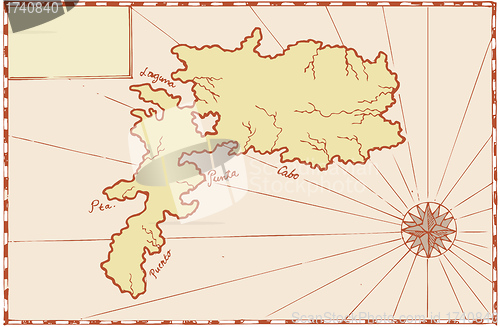 Image of Vintage Map of Island