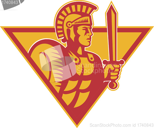 Image of Roman Centurion Soldier With Sword And Shield