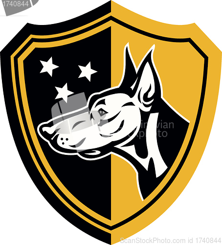 Image of Doberman Guard Dog Stars Shield