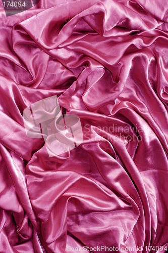 Image of Pink wrinkled silk fabric