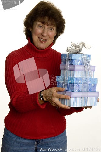 Image of happy woman with gift