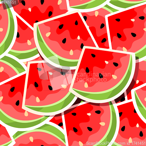 Image of Seamless background with watermelon