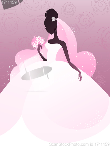 Image of Young bride silhouette