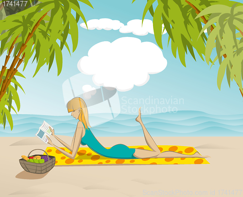 Image of Woman Reading The Book