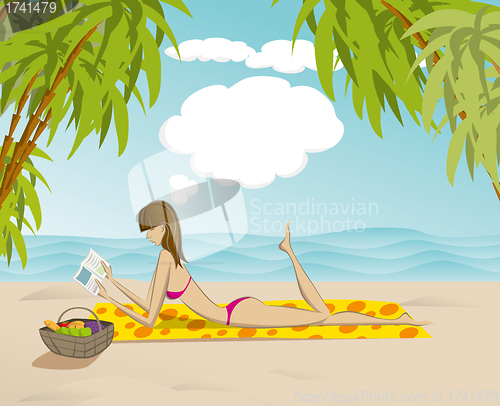 Image of Woman Reading The Book