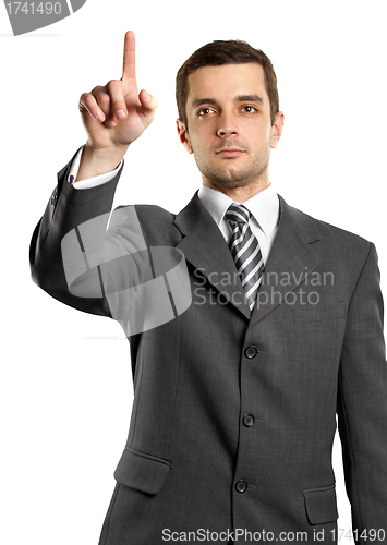 Image of Business Man Push the Button