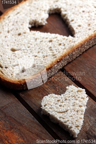 Image of bread slice heart