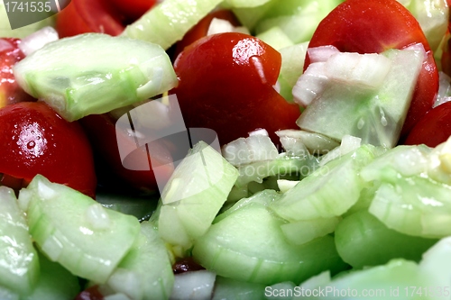 Image of fresh cucumber and tomatoe salad