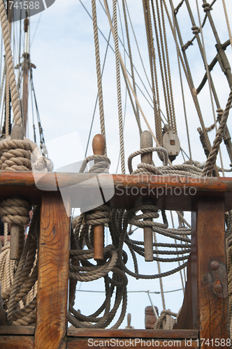 Image of Rigging of an ancient sailing vessel