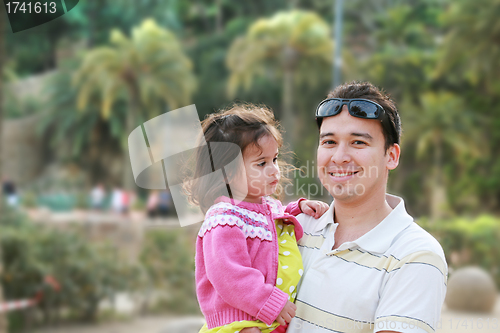 Image of Father and daughter in park