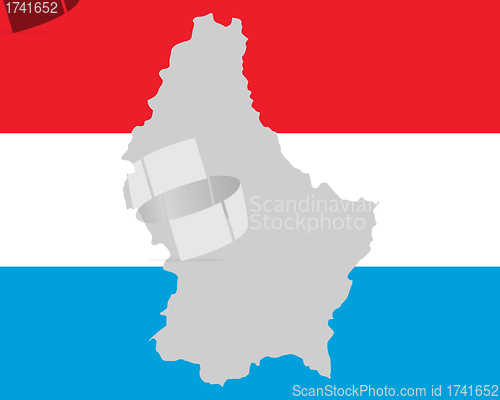 Image of Map and flag of Luxembourg