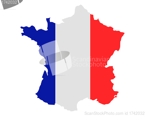 Image of Map and flag of France