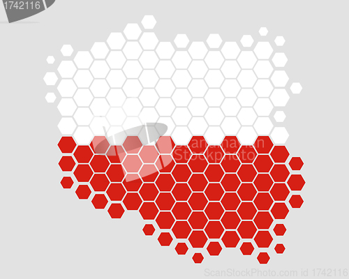 Image of Map and flag of Poland