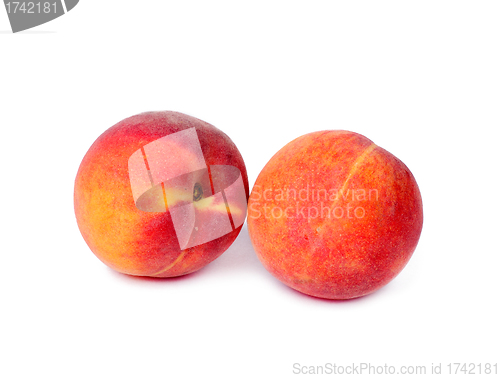 Image of Peach fruits isolated on white background