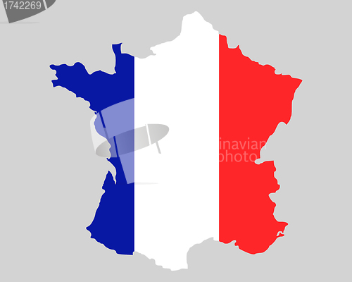 Image of Map and flag of France