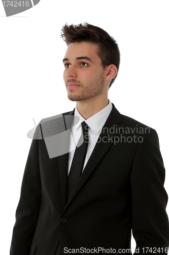 Image of Young man in black suit