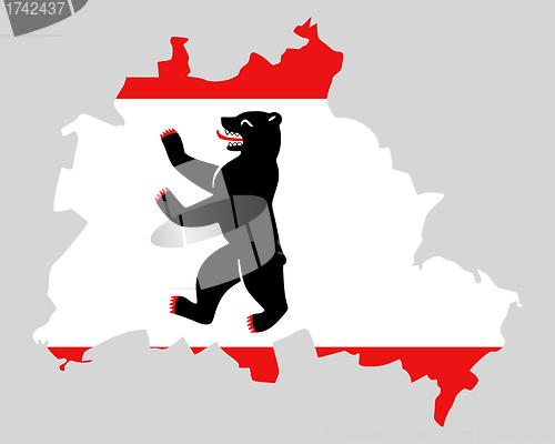 Image of Map and flag of Berlin